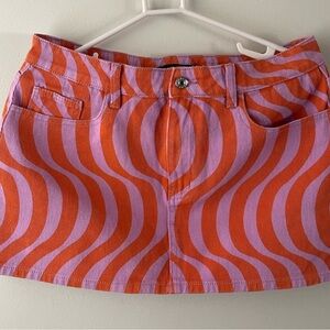 Vibrant Orange and Purple Women's Skirt